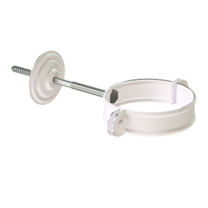 Хомут трубы короткий саморез D90 Пломбир 9010 Docke STAL PREMIUM