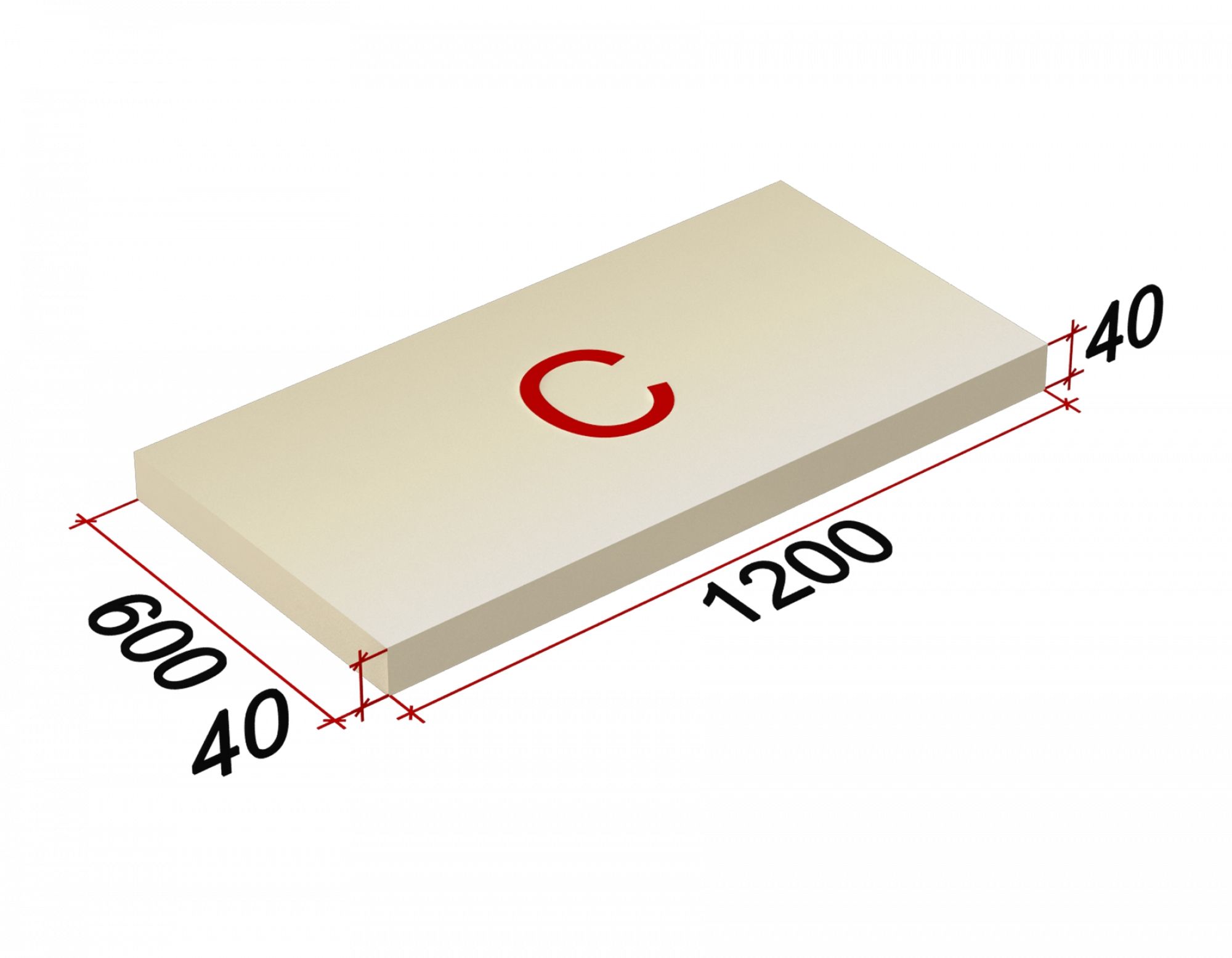 LOGICPIR Slope-1,7% (C) СХ/СХ 1200х600х40 (упак 15 плит 10,8000 кв.м)