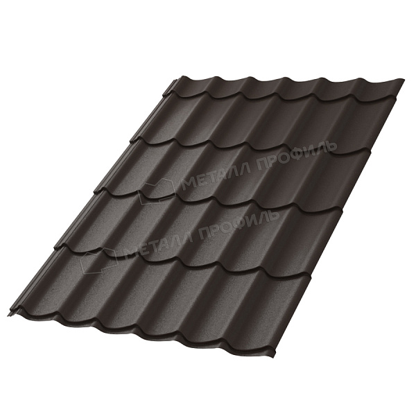 Металлочерепица Ламонтерра (VALORI-20-DarkBrown-0.5)