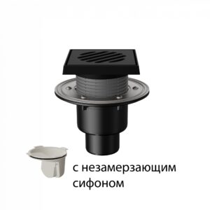 T310.1PNsG Трап вертикальный регулируемый 310 с чугунной решеткой и подрамником с запахозапирающим