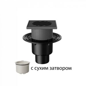 T310.0PDsB Трап вертикальный регулируемый 310 с чугунной решеткой с сухим затвором без фланца